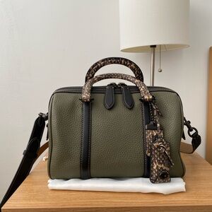 Coach 1941 Ruby 25 Satchel in Olive Green and Snake skin